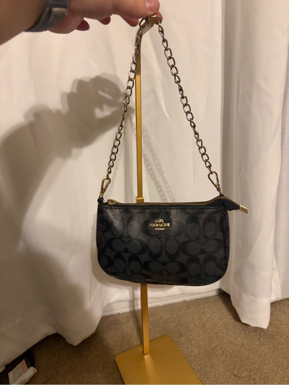 Coach Black Signature Mini Shoulder Bag